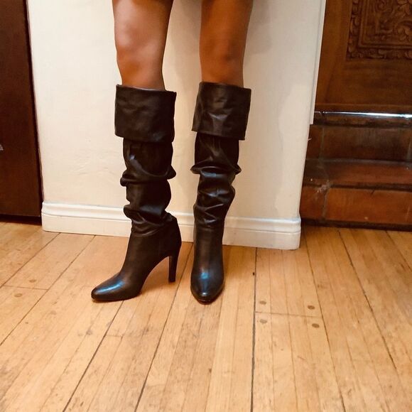 OVER THE KNEE LENGTH BOOTS VINTAGE COACH BROWN BOOTS LEATHER 8.5 NWOT - Picture 4 of 11